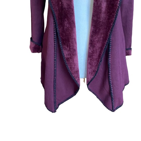 Soft Surroundings Jersey Knit Cardigan Jacket Fleece Lined Dark Fairy Grunge -S - Picture 7 of 14